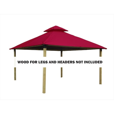 Acacia 14 sq. ft. Gazebo Roof Framing & Mounting Kit with Hibiscus Outdura Canopy AGOK14- HIBISCUS